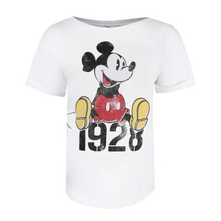 Disney Mickey Mouse Års T-shirt För Kvinnor/damer Xl Vit