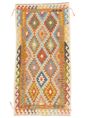 101X203 Koberec Kelim Afghán Old Style Orientální Hnědá/Béžová (Vlna, Afghánistán) Carpetvista