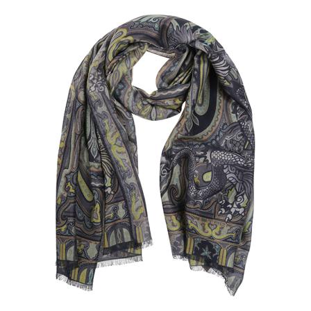 Etro, Scarf Grijs, unisex, Maat:ONE Size