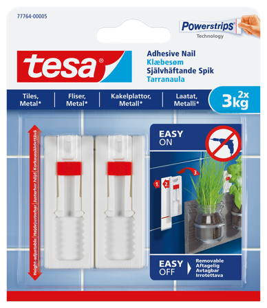 Tesa 77764 Spiker selvklebende 2x3 kg, Maskintilbehør & forbruk