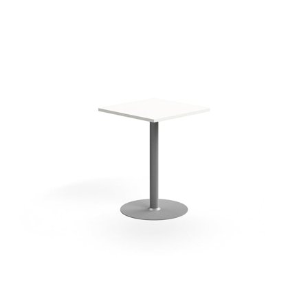 Bar table VERTICUS, 700x700x900 mm, white/silver