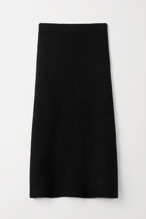 Soft Goat - Boucle Skirt - Cashmere skirt - L - Black