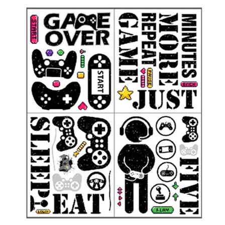 25*30 cm videospil vægoverføringsbillede PVC-klistermærke Gamer-tema dekoration