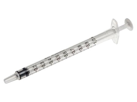 BD Plastibak sprøyte sentrert, 1 ml luer, 120 stk.