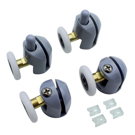 4 st duschdörrrullar 25 mm hjul