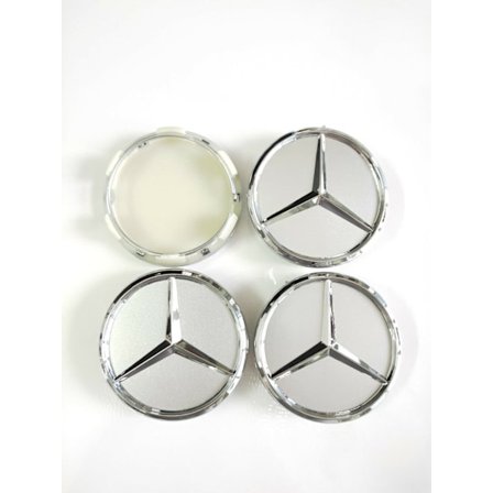 MB37 - 60MM 4-pak Center dækker Mercedes Benz krom