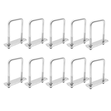 Uusin malli 2025, 10 kpl neliömäisiä U-pultteja, 304 ruostumattomasta teräksestä valmistettuja kiinnitys-U-pultteja, venetrailerin U-pultti