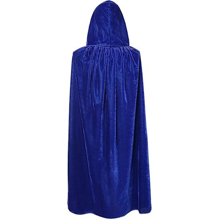 Velvet Hooded Cape Unisex Wizard Halloween Christmas Cosplay zy