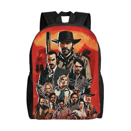 K298 Red Dead Redemption Alsidig Rygsæk Vaskbar afslappet stil Skole Elev Rygsæk Trendy Oxford Klud Computertaske Unisex (LGL)