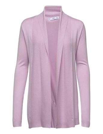 Alma Stickad Tröja Cardigan Lila Mango