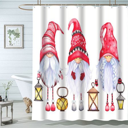 Joululahjasuihkuverho Käytännöllinen kylpyhuoneen joulukoriste Suihkuverho 180*180