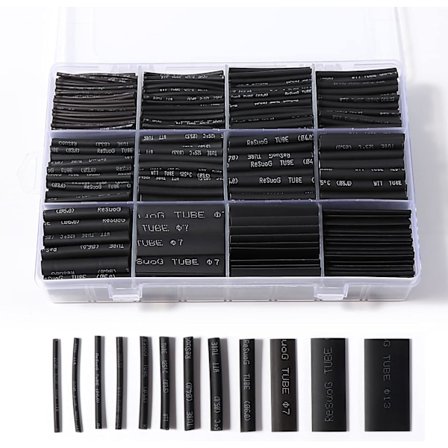900 Delar Krympslang, Elektrisk Isolering Krympslang Kabel, 12 Storlekar - Krympförhållande 2:1