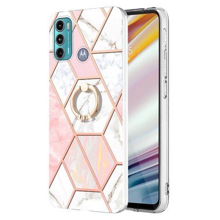 Marmormotiv Motorola Moto G40 Fusion / Motorola Moto G60 skal - Rosa / Vit