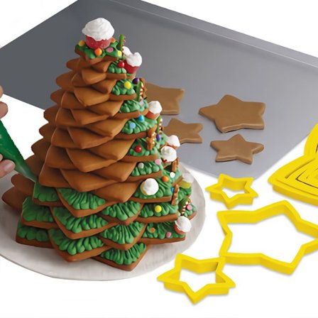 En uppsättning av 6 stjärnformade kakformar - Juldekorationer