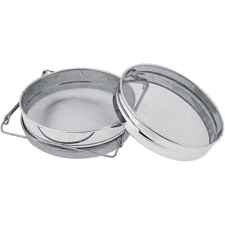 Honning Sil Dobbel Sil Rustfritt Stål Filterverktøy for Birøkt Utstyr Justerbart Honningfilter Verktøysett Finmasket Sil med Forsterkning