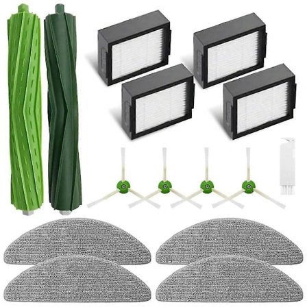 Til iRobot Roomba Combo I5, I5+, J5, J5+ Robotstøvsuger Hovedbørste Sidebørste Hepa Filter Moppeklude