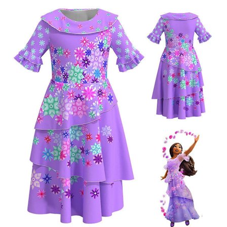 Kids Encanto Costume Madrigal Isabela Cosplay Princess Dress Party Dresses Carnival For Girls Ages 3 And Up