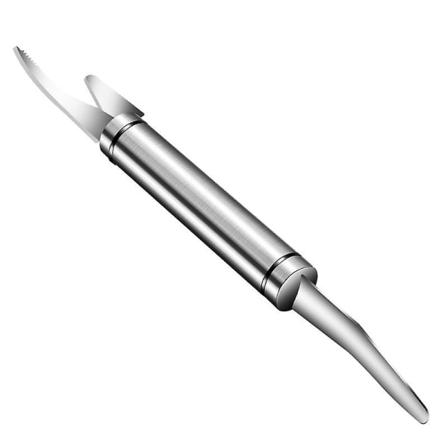Multifunktionel Rejer- og Fiskemavekniv, Skælrenser, Rustfrit Stål, Anti-Slip, Præcisions-Åbning, Køkken Skaldyr (2 stk.)