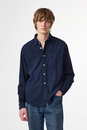NN07 Deon Shirt male Blue Organic Cotton