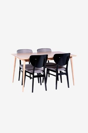 Stenexpo - Spisegruppe Odense med 4 Borgholm stole. - Hvid - Spisegrupper - Fra Homeroom