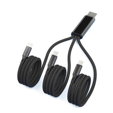3-in-1 monilatauskaapeli USB C - USB C Micro USB -liitin pikalatausjohto