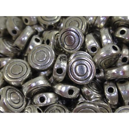 175st Metallpärlor Platta Runda 6mm Nickelfria Grå 6 Mm