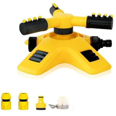 Oskilloiva sadetin, 360 astetta automaattisesti pyörivä tandem-puutarhakastelulaite, 8-10 metrin suihkuhalkaisijan sadetinkastelu, yhteensopiva 