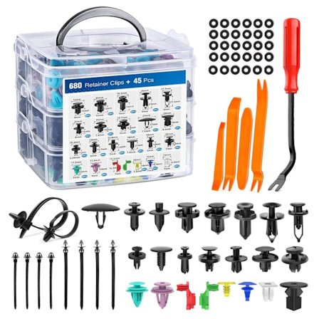 725 stk støtfangerklips Bilholderklips og plastfestemidlersett Autokarosseri Trykknitter Skjerm - 23 mest populære størrelser 