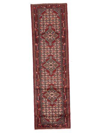Hamadan Rug Oriental Runner Dark Red/Black (Wool, Persia)