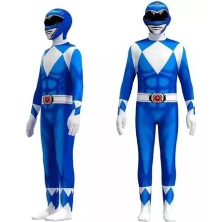 Mighty Morphin Power Rangers Cosplay-asu lapsille/aikuisten Azul 120cm