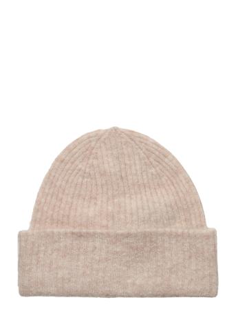 Slflulu Linna Knit Beanie B Accessories Headwear Beanies Beige Selected Femme