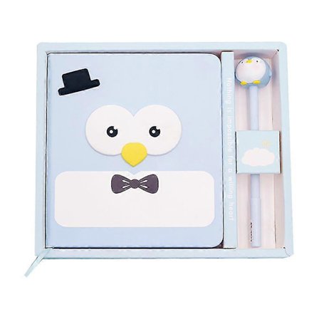 1 Set Söt Pingvin-Temad Presentset med Anteckningsbok och Penna, Present till Studenter -FCY