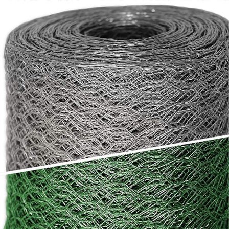 Hønsetrådshegn Hønsehus Havevoliere | galvaniseret | Triple Twist, sekskantet fintmasket 25 mm - 1 m x 17 m (HxL)