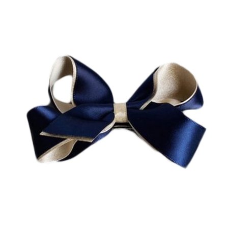 Juleroset-clips i marineblå silke - Busy Lizzie