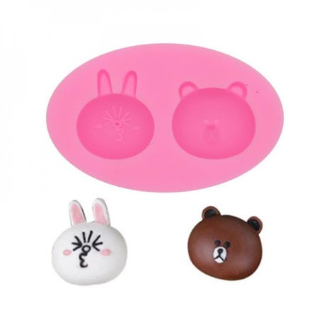 Tecknad Bear Giraffe Kärleksknapp Tårta Form