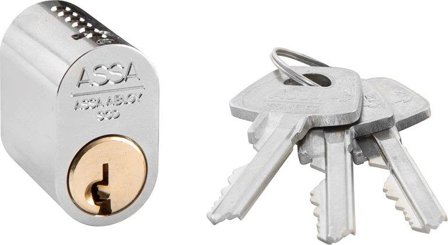 ASSA 0301 Låsesylinder 3 nøkler, oval, Dør- & vindusbeslag