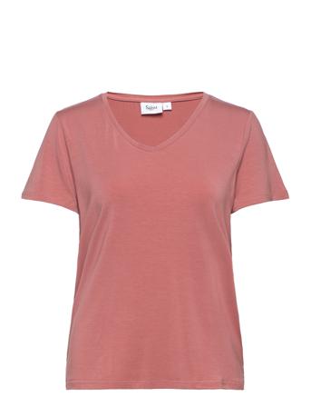 Adeliasz V-N T-Shirt T-shirts & Tops Short-sleeved Rosa Saint Tropez