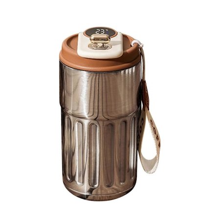 Varm Rejsekrus, Kaffekrus, Vandflaske, Varmt og Koldt Drikkekrus, Smart LED-Display Bærbart Rejsekaffekrus Camping, Rejser, Varme og Kolde Drikke