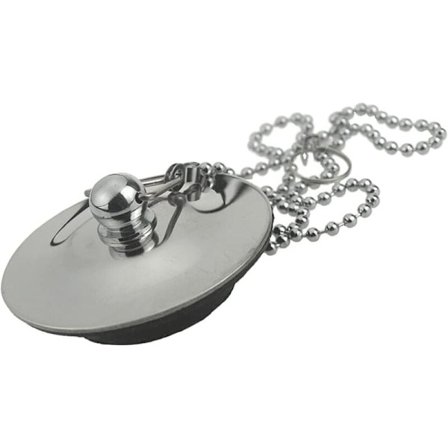 Diskpropp med kedja Rostfri badkarspropp Avloppsplugg med gummiring Badkarsavloppsskydd Plugg för diskho Badkar Tvättställ Avlopp (40 mm till 60 mm)