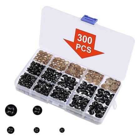 Turvallisuus Silmät Peseillä, 150kpl Pienet Nuken Silmät Käsityö Leikkikalun Silmät Teddykarhun Silmät 6mm/8mm/9mm/10mm/12