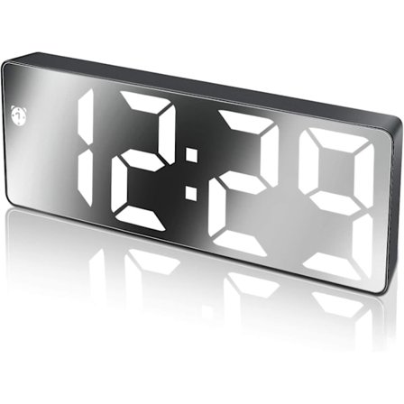 Digitalt vækkeur, stort LED-display, med snooze-funktion og B