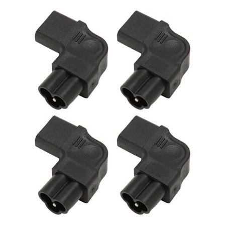 IEC320 C6 til C13 90 Graders Strømadapter 2.5A 10A 250V for UPS Datamaskinuttak 4 stk