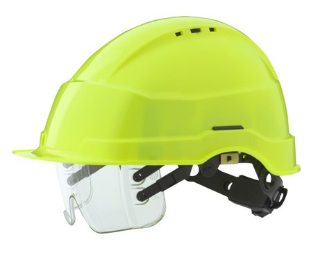 Wenaas 630719 Vernehjelm med visir, ventilert Gul Hi-Viz, Hodebeskyttelse