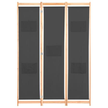 Vidaxl Rumsavdelare 3 Paneler 120x170x4 Cm Grå Tyg Grå