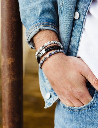 edd. Beads Bracelet 8Mm - Grey - S 18