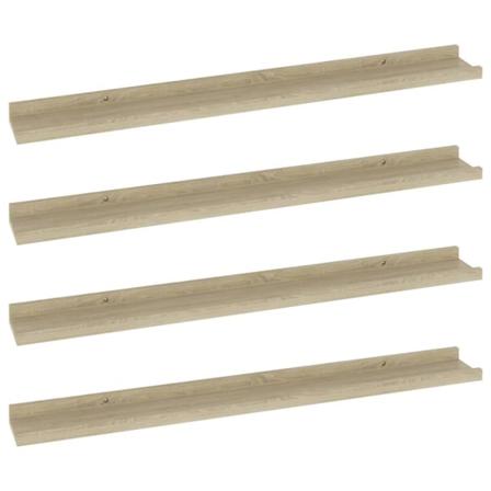 Vidaxl Vägghyllor 4 St Sonoma-ek 80x9x3 Cm Brun
