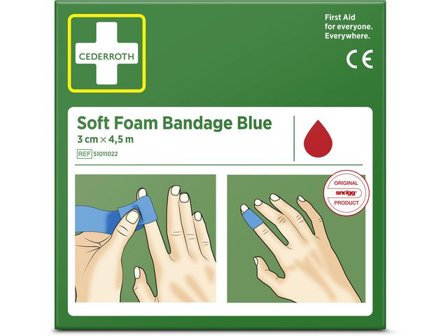 CEDERROTH Plåster Soft Foam blå 3cmx4,5m - Lyreco - Skyddsutrustning - Första Hjälpen - Förband och Refill
