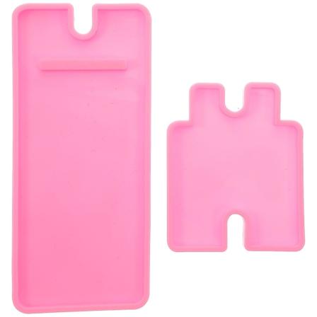 Suklaamuotit DIY Puhelimen Silikoniepoksimobiilipuhelimen Hyllykorttien Pidike Mobiilipuhelimen Telakka Sininen 28,2X10,2cm Blue 28.2X10.2cm