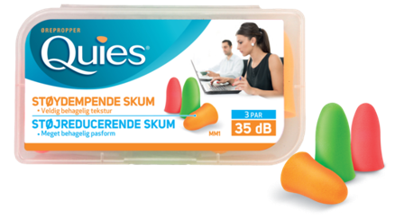 Quies ørepropper mykt skum 3 par