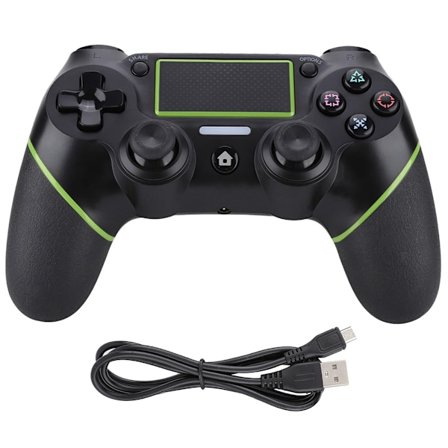 PS4-3 Trådløs Gamepad Game Controller Joy Con Håndtag Joypad(Sort Grøn)